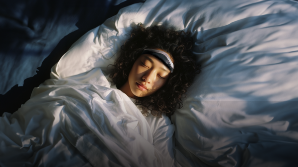 Woman enjoying a better night's sleep with Cernosleep